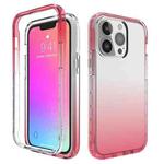For iPhone 13 Pro Shockproof High Transparency Two-color Gradual Change PC+TPU Candy Colors Protective Case (Red)
