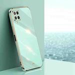 For Samsung Galaxy A22 4G XINLI Straight 6D Plating Gold Edge TPU Shockproof Case(Mint Green)