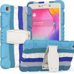 For Samsung Galaxy Tab A8.0 2019 T290 3-Layer Protection Screen Frame + PC + Silicone Shockproof Combination Case with Holder(Colorful Blue)