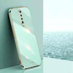 For Xiaomi Redmi K30 XINLI Straight 6D Plating Gold Edge TPU Shockproof Case(Mint Green)