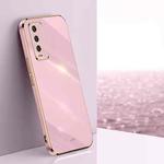 For Xiaomi Redmi Note 9 4G XINLI Straight Edge 6D Electroplate TPU Phone Case(Cherry Purple)