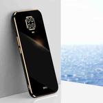 For Xiaomi Redmi Note 9S XINLI Straight 6D Plating Gold Edge TPU Shockproof Case(Black)