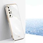 For Xiaomi Mi 10S XINLI Straight 6D Plating Gold Edge TPU Shockproof Case(White)