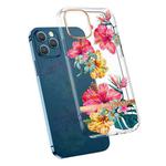 For iPhone 12 Pro Max High Translucent Electroplating Flower Pattern TPU + PC Shockproof Case(Hibiscus)