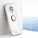 For Xiaomi Redmi K30 Pro XINLI Straight 6D Plating Gold Edge TPU Shockproof Case with Ring Holder(White)