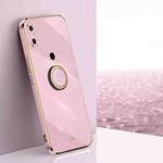 For Xiaomi Mi 8 XINLI Straight 6D Plating Gold Edge TPU Shockproof Case with Ring Holder(Cherry Purple)