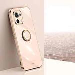 For Xiaomi Mi 11 XINLI Straight 6D Plating Gold Edge TPU Shockproof Case with Ring Holder(Pink)
