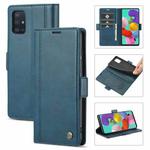For Samsung Galaxy A02s LC.IMEEKE Magnetic Buckle PU + TPU Horizontal Flip Leather Case with Holder & Card Slots & Wallet(Blue)