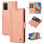 For Samsung Galaxy A02s LC.IMEEKE Magnetic Buckle PU + TPU Horizontal Flip Leather Case with Holder & Card Slots & Wallet(Rose Gold)