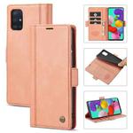 For Samsung Galaxy A71 / M70s LC.IMEEKE Magnetic Buckle PU + TPU Horizontal Flip Leather Case with Holder & Card Slots & Wallet(Rose Gold)