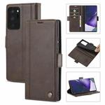 For Samsung Galaxy Note20 Ultra LC.IMEEKE Magnetic Buckle PU + TPU Horizontal Flip Leather Case with Holder & Card Slots & Wallet(Coffee)