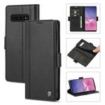 For Samsung Galaxy S10 LC.IMEEKE Magnetic Buckle PU + TPU Horizontal Flip Leather Case with Holder & Card Slots & Wallet(Black)