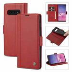 For Samsung Galaxy S10 LC.IMEEKE Magnetic Buckle PU + TPU Horizontal Flip Leather Case with Holder & Card Slots & Wallet(Red)