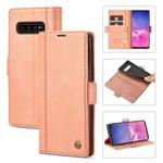 For Samsung Galaxy S10+ LC.IMEEKE Magnetic Buckle PU + TPU Horizontal Flip Leather Case with Holder & Card Slots & Wallet(Rose Gold)