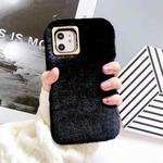 For iPhone 11 Solid Color Plush Phone Protect Case(Black)