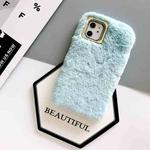 For iPhone 11 Solid Color Plush Phone Protect Case(Blue)