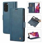 For Samsung Galaxy S20+ LC.IMEEKE Magnetic Buckle PU + TPU Horizontal Flip Leather Case with Holder & Card Slots & Wallet(Blue)