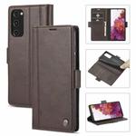 For Samsung Galaxy S20 FE LC.IMEEKE Magnetic Buckle PU + TPU Horizontal Flip Leather Case with Holder & Card Slots & Wallet(Coffee)