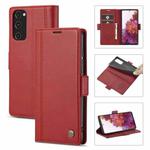 For Samsung Galaxy S20 FE LC.IMEEKE Magnetic Buckle PU + TPU Horizontal Flip Leather Case with Holder & Card Slots & Wallet(Red)