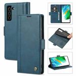 For Samsung Galaxy S21 5G LC.IMEEKE Magnetic Buckle PU + TPU Horizontal Flip Leather Case with Holder & Card Slots & Wallet(Blue)