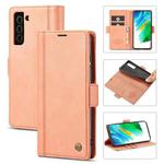 For Samsung Galaxy S21 5G LC.IMEEKE Magnetic Buckle PU + TPU Horizontal Flip Leather Case with Holder & Card Slots & Wallet(Rose Gold)