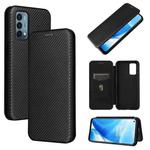 For OnePlus Nord N200 5G Carbon Fiber Texture Horizontal Flip TPU + PC + PU Leather Case with Card Slot(Black)