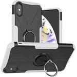 For iPhone XS Max Armor Bear Shockproof PC + TPU Protective Case with Ring Holder(White)