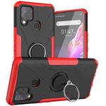 For Infinix Hot 10s Armor Bear Shockproof PC + TPU Protective Case with Ring Holder(Red)