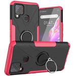 For Infinix Hot 10s Armor Bear Shockproof PC + TPU Protective Case with Ring Holder(Rose Red)