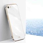 XINLI Straight 6D Plating Gold Edge TPU Shockproof Case For iPhone 6 / 6s(White)