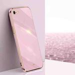 For iPhone SE 2022 / SE 2020 / 8 / 7 XINLI Straight 6D Plating Gold Edge TPU Shockproof Case(Cherry Purple)