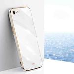 For iPhone SE 2022 / SE 2020 / 8 / 7 XINLI Straight 6D Plating Gold Edge TPU Shockproof Case(White)