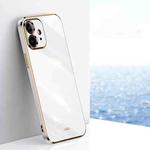 For iPhone 11 XINLI Straight 6D Plating Gold Edge TPU Shockproof Case (White)