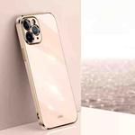 For iPhone 11 Pro XINLI Straight 6D Plating Gold Edge TPU Shockproof Case (Pink)
