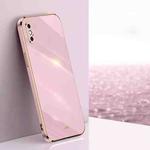 For iPhone X XINLI Straight Edge 6D Electroplate TPU Phone Case(Cherry Purple)