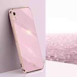 For iPhone XR XINLI Straight 6D Plating Gold Edge TPU Shockproof Case(Cherry Purple)