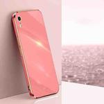 For iPhone XR XINLI Straight 6D Plating Gold Edge TPU Shockproof Case(Hawthorn Red)