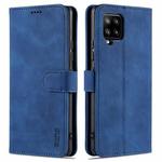 For Samsung Galaxy A42 5G AZNS Skin Feel Calf Texture Horizontal Flip Leather Case with Card Slots & Holder & Wallet(Blue)