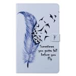 For Galaxy Tab A 10.1 (2019) 3D Colored Drawing Horizontal Flip Leather Case with Holder & Card Slots & Wallet(Feather)