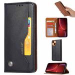 For iPhone 13 Knead Skin Texture Horizontal Flip Leather Case with Photo Frame & Holder & Card Slots & Wallet(Black)