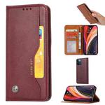 For iPhone 13 Pro Knead Skin Texture Horizontal Flip Leather Case with Photo Frame & Holder & Card Slots & Wallet (Wine Red)