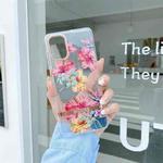 For Samsung Galaxy S20 FE High Translucent Electroplating Flower Pattern TPU + PC Shockproof Case(Hibiscus)