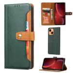 For iPhone 13 Calf Texture Double Fold Clasp Horizontal Flip Leather Case with Photo Frame & Holder & Card Slots & Wallet(Green)