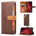 For iPhone 13 mini Calf Texture Double Fold Clasp Horizontal Flip Leather Case with Photo Frame & Holder & Card Slots & Wallet (Brown)