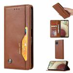 For Samsung Galaxy A22 4G EU Version Knead Skin Texture Horizontal Flip Leather Case with Photo Frame & Holder & Card Slots & Wallet(Brown)