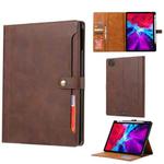 For iPad Pro 11 2022/2021/2020 Calf Texture Double Fold Clasp Horizontal Flip Leather Tablet Case with Photo Frame & Holder & Card Slots & Wallet(Brown)