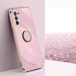 For OPPO Reno5 Pro XINLI Straight 6D Plating Gold Edge TPU Shockproof Case with Ring Holder(Cherry Purple)