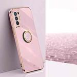 For OPPO Reno5 Pro+ XINLI Straight 6D Plating Gold Edge TPU Shockproof Case with Ring Holder(Cherry Purple)
