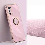 For OPPO Reno6 Pro+ 5G XINLI Straight 6D Plating Gold Edge TPU Shockproof Case with Ring Holder(Cherry Purple)