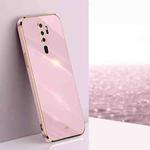For OPPO A9 2020 / A11x XINLI Straight 6D Plating Gold Edge TPU Shockproof Case(Cherry Purple)